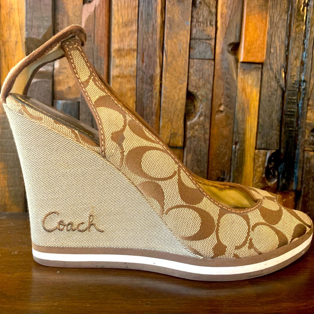 Coach slingback wedges gently used size 9